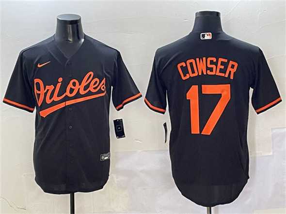 Men%27s Baltimore Orioles #17 Colton Cowser Black Cool Base Stitched Jersey->baltimore orioles->MLB Jersey
